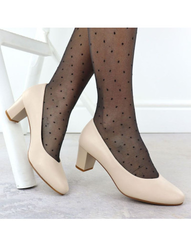 Czółenka na obcasie sergio leone w sk415