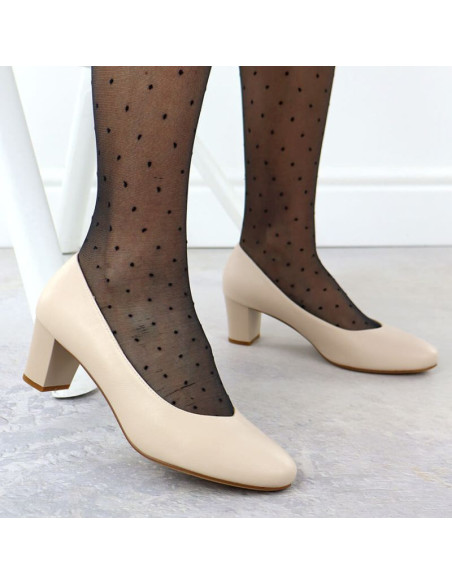 Czółenka na obcasie sergio leone w sk415