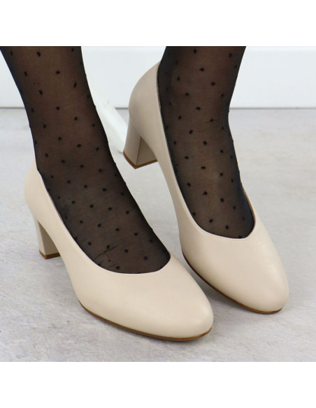 Czółenka na obcasie sergio leone w sk415