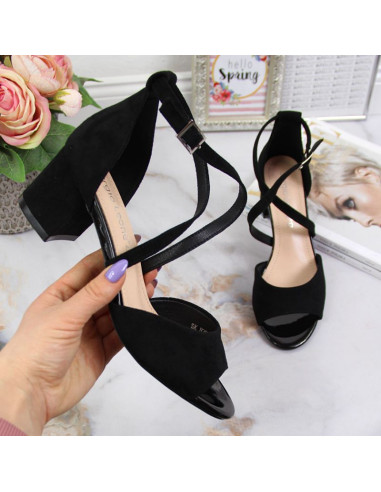 Sandały na słupku sergio leone w sk367