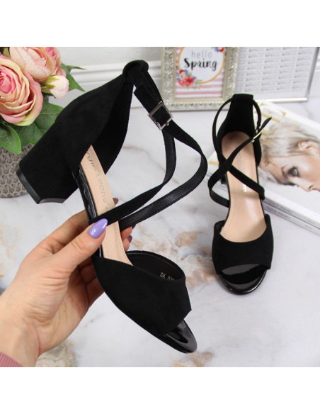 Sandały na słupku sergio leone w sk367