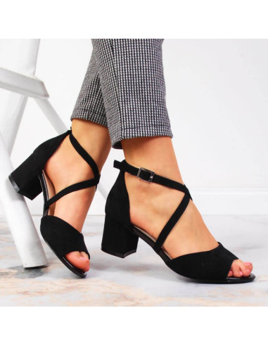 Sandały na słupku sergio leone w sk367