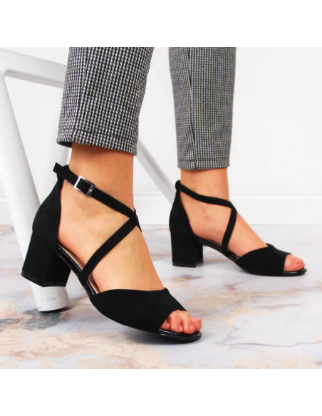 Sandały na słupku sergio leone w sk367