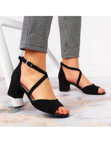 Sandały na słupku sergio leone w sk367