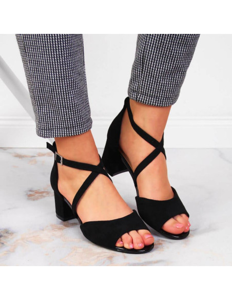 Sandały na słupku sergio leone w sk367