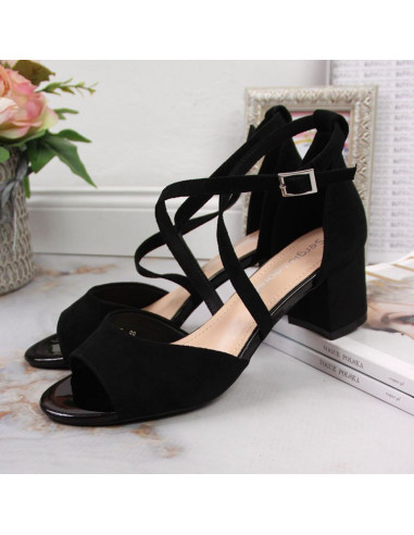 Sandały na słupku sergio leone w sk367