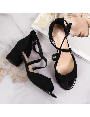 Sandały na słupku sergio leone w sk367