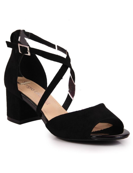 Sandały na słupku sergio leone w sk367