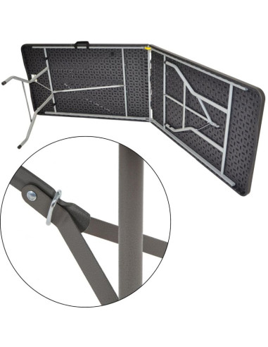 Stół cateringowy składany w walizkę 240x74x74cm 150kg czarny