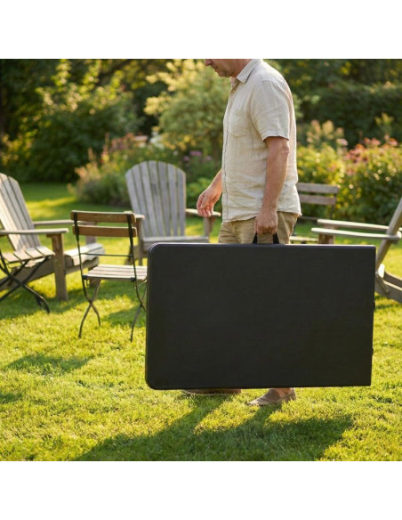 Stół cateringowy składany w walizkę 240x74x74cm 150kg czarny