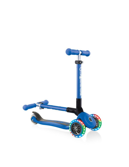 Hulajnoga 3-kołowa globber foldable lights navy blue jr