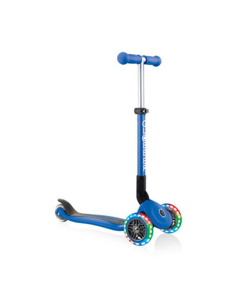Hulajnoga 3-kołowa globber foldable lights navy blue jr