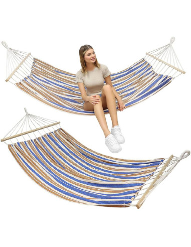 Hamak ogrodowy 1 osobowy 200x100cm z drążkiem 1052182