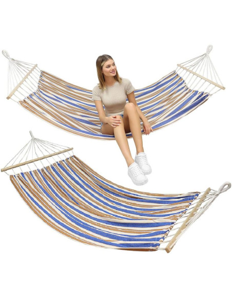 Hamak ogrodowy 1 osobowy 200x100cm z drążkiem 1052182