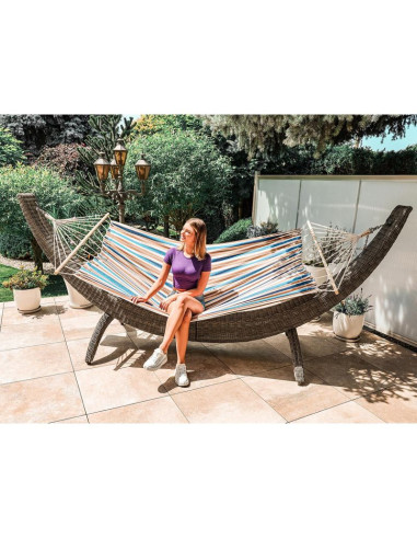 Hamak ogrodowy 1 osobowy 200x100cm z drążkiem 1052182