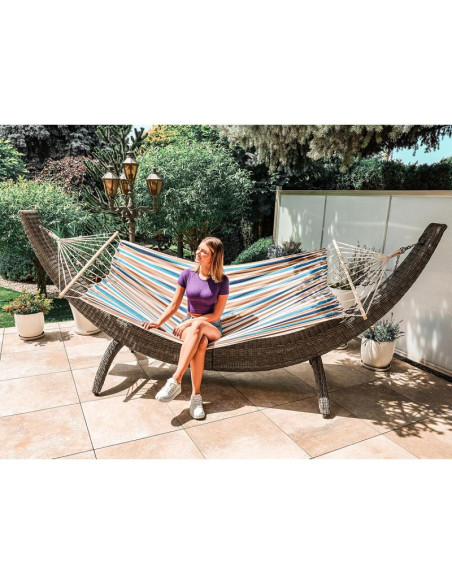 Hamak ogrodowy 1 osobowy 200x100cm z drążkiem 1052182