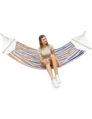 Hamak ogrodowy 1 osobowy 200x100cm z drążkiem 1052182