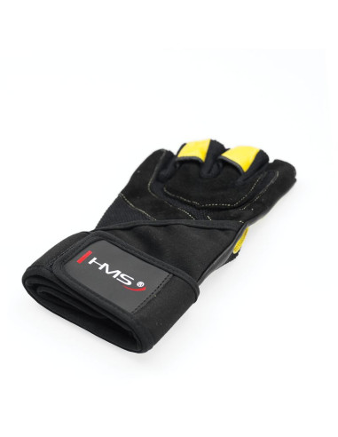 Rękawice na siłownię black/yellow hms rst01