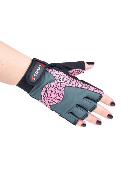 Rękawice na siłownię pink/gray w hms rst03