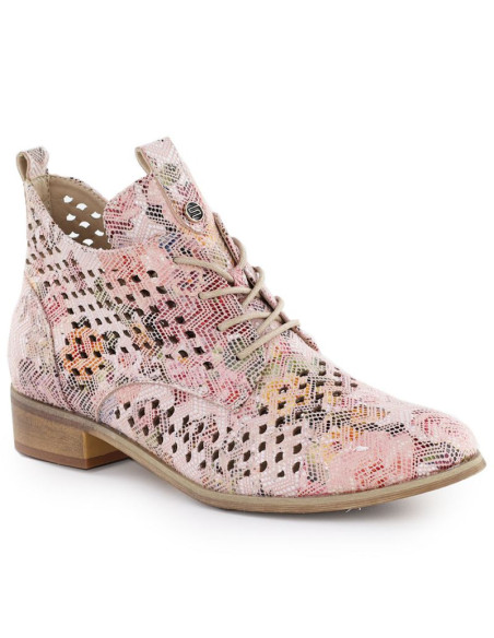 Botki damskie ażurowe w kwiaty multikolor potocki sz12091