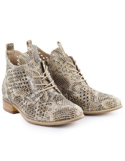 Botki damskie ażurowe wężowe beżowe potocki sz12091 2