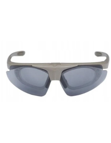 Okulary strzeleckie wosport tan - 3 wymienne wizjery, pasek