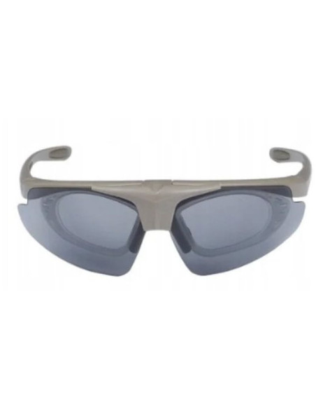 Okulary strzeleckie wosport tan - 3 wymienne wizjery, pasek