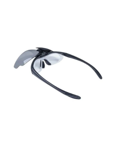 Okulary strzeleckie wosport black - 3 wymienne wizjery, pasek