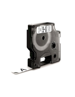 Taśma dymo d1- 12mm x 7m czarny/biały