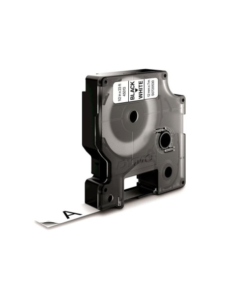 Taśma dymo d1- 12mm x 7m czarny/biały