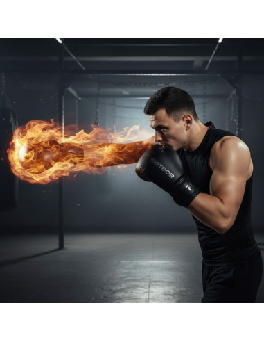 Rękawice bokserskie meteor 10 oz treningowe, rzep, pu