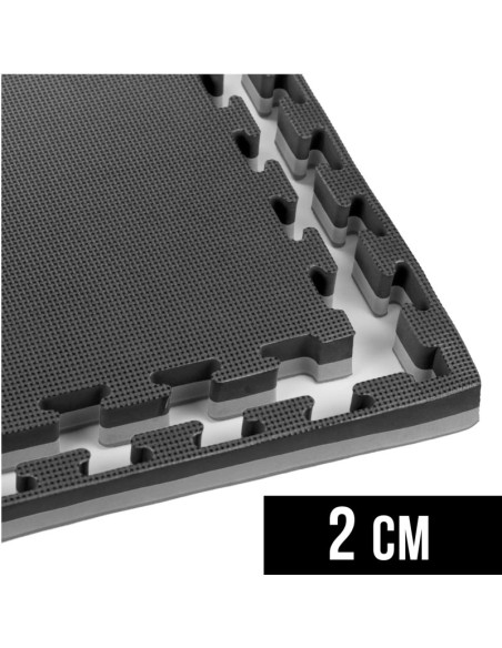 Mata do ćwiczeń z ceryfikatem bezpieczeństwa - puzzle 1x1m - czarno - szara 2 cm