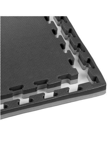 Mata do ćwiczeń z ceryfikatem bezpieczeństwa - puzzle 1x1m - czarno - szara 2 cm