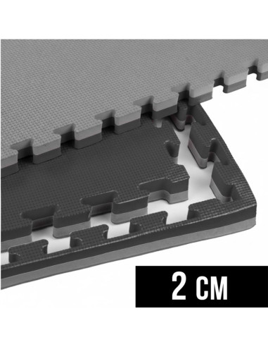 Mata do ćwiczeń z ceryfikatem bezpieczeństwa - puzzle 1x1m - czarno - szara 2 cm