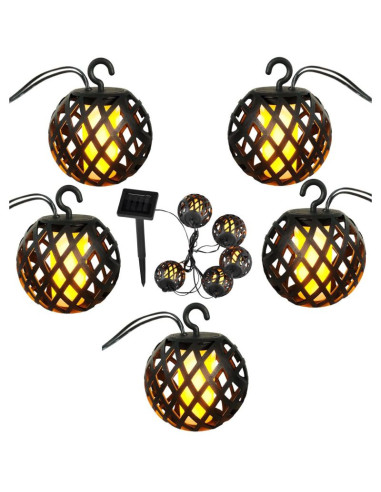 Lampa solarna kule ogniowe 7cm 5szt