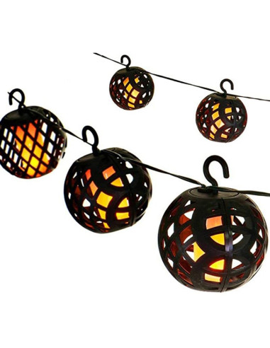 Lampa solarna kule ogniowe 7cm 5szt