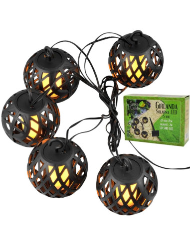 Lampa solarna kule ogniowe 7cm 5szt