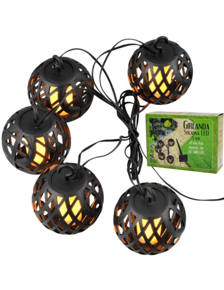 Lampa solarna kule ogniowe 7cm 5szt