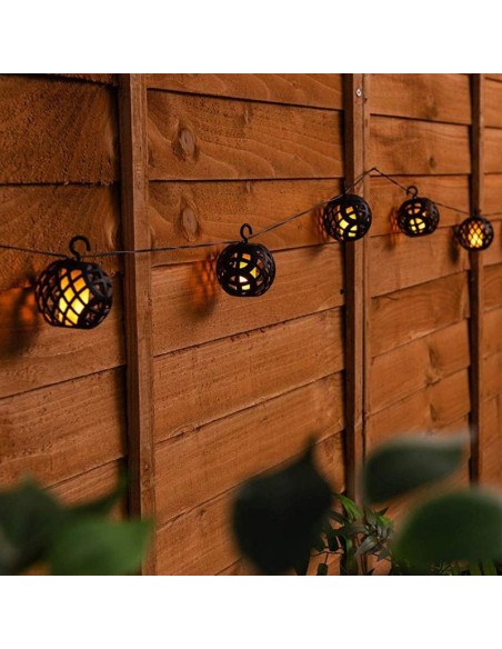 Lampa solarna kule ogniowe 7cm 5szt