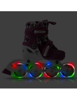 Wrotki-rolki-łyżwy regulowane smj sport combo hearts 3w1 led jr 2