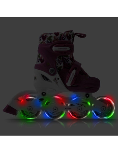 Wrotki-rolki-łyżwy regulowane smj sport combo hearts 3w1 led jr