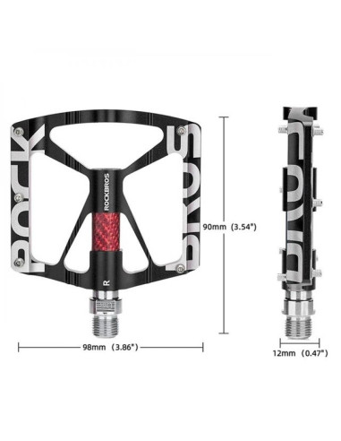 Zestaw pedałów rowerowych rockbros 37213071001 ze stopu aluminium - czarne