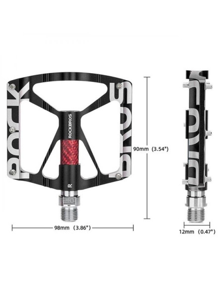 Zestaw pedałów rowerowych rockbros 37213071001 ze stopu aluminium - czarne