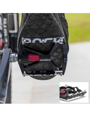 Zestaw pedałów rowerowych rockbros 37213071001 ze stopu aluminium - czarne