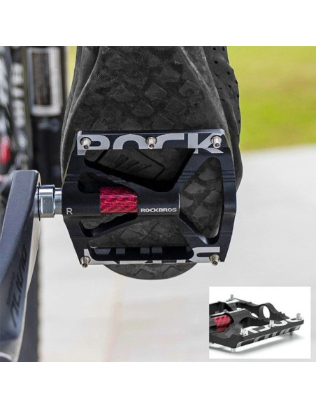 Zestaw pedałów rowerowych rockbros 37213071001 ze stopu aluminium - czarne