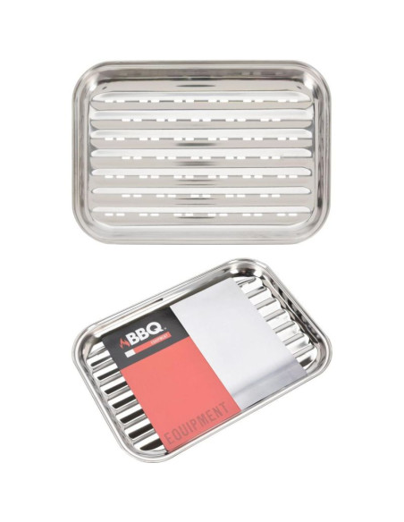 Blaszka tacka do grillowania 34x24cm stal nierdzewna