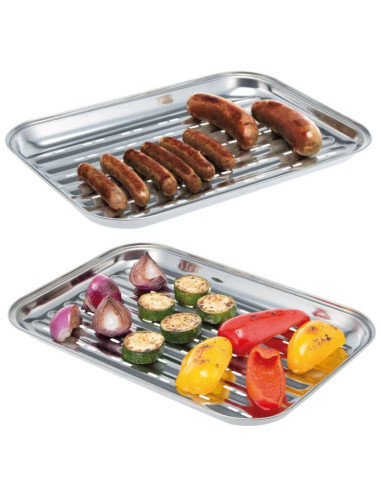 Blaszka tacka do grillowania 34x24cm stal nierdzewna