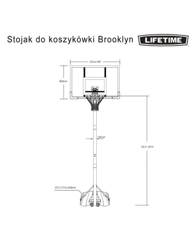 Stojak do koszykówki lifetime 50" brooklyn 90981