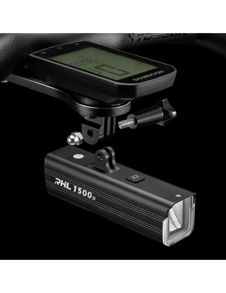 Lampka rowerowa rockbros rhl1500 przednia 5000mah 1500lm ipx6 - czarna