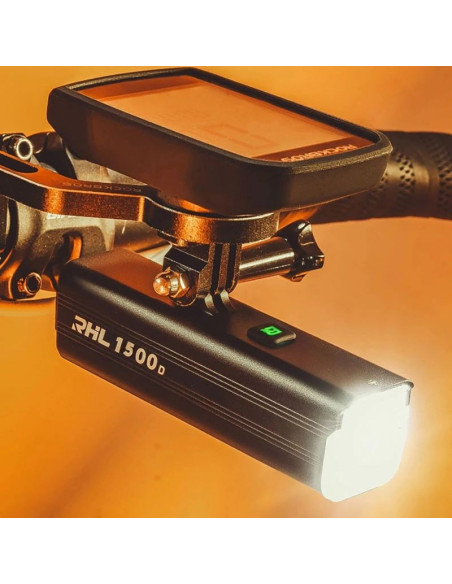 Lampka rowerowa rockbros rhl1500 przednia 5000mah 1500lm ipx6 - czarna